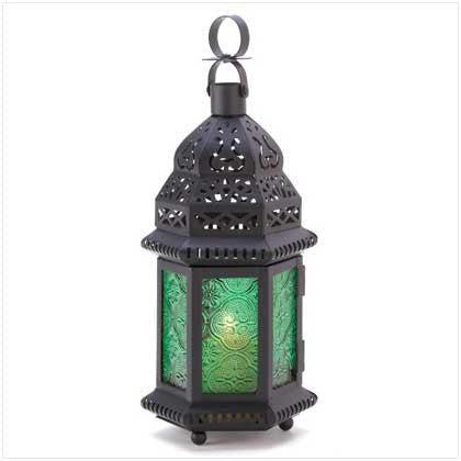 Emerald Green Glass Moroccan Lantern