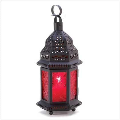 Red Glass Moroccan Lantern