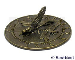 Whitehall Dragonfly Sundial, French Bronze, 12" dia.