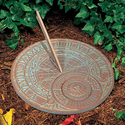 "I count none but golden hours" in English and Latin 12" Copper Sundial